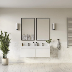 Meubles de salle de bain en bois faits à la main de style moderne et contemporain avec tiroirs, prêts à assembler - Product Image 2