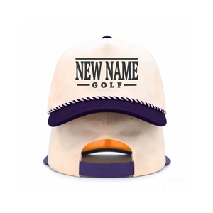 Private Label Performance Two Tone Sport Golf <b>Caps</b> 5 Panel Structured Vintage Style Custom Logo Custom Twisted Rope Back Buckle - Product Image 4