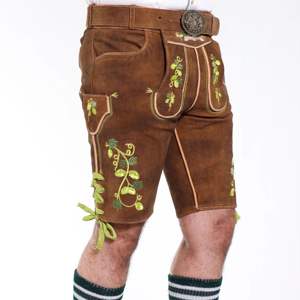 Pantalones cortos Lederhosen de cuero bávaro de alta calidad pantalones cortos alemanes tradicionales bordados personalizados para Oktoberfest - Product Image 4