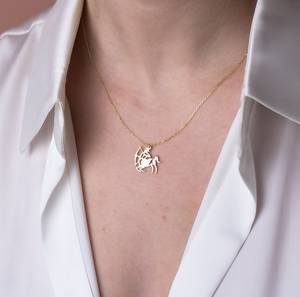 สร้อยคอเงินแท้ 925 ชุบทองคำ 18k ชุบโรเดียม ดีไซน์น่ารัก เรียบง่าย รูปจักรราศีธนู พร้อมจี้เซนทัวร์ส์ - Product Image 2