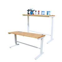 Bureau réglable en hauteur moderne le plus vendu pour usage professionnel, convertible, avec plateau en bois et structure métallique, certifié ISO