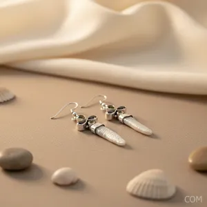 Boucles d'oreilles en argent 925 avec perle et pierres précieuses pour femmes, accessoire de tous les jours - Product Image 1