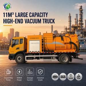 <span class=keywords><strong>Camion</strong></span> aspirateur Xianglong 11m³ avec pompe à anneau liquide, <span class=keywords><strong>camion</strong></span> d'aspiration des eaux usées, unité de rinçage des égouts, nettoyage municipal, vente en gros pour usines - Product Image 1
