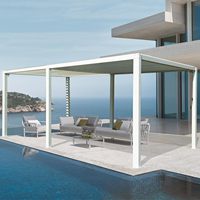 Pergola en aluminium avec toit à lames orientables, imperméable, revêtement poudré, rétractable, éclairage LED, bioclimatique, résistant à la neige, pour balcon, etc.
