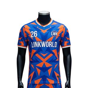 เสื้อยืดฟุตบอลสำหรับผู้ใหญ่แบบสั่งทำพิเศษ พิมพ์ลายแบบซับลิเมชั่น ระบายอากาศได้ดี เหมาะสำหรับการฝึกซ้อมในฤดูร้อน ชุดฟุตบอลสโมสร - Product Image 4