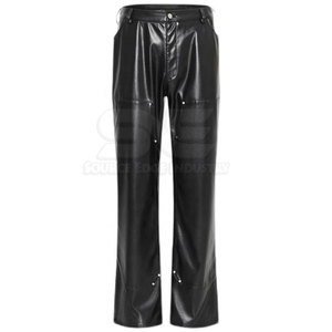 High Quality <b>Men</b> Genuine <b>Leather</b> Casual <b>Pants</b> Slim Fit Straight Pattern Quick Dry Breathable Custom Design Wholesale - Product Image 6