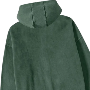 Sudadera con Capucha Verde Oscuro con Cierre, Estilo Urbano, Unisex, Algodón Grueso, Holgada, Venta al Por Mayor 2026 - Product Image 6