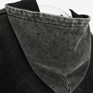 Haute qualité 100% coton lavé à l'acide surdimensionné à capuche Streetwear Style Vintage en gros hiver athlétique polaire poche séchage rapide - Product Image 5