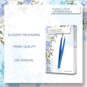 Pinzas de Cejas de Alta Calidad con Punta Inclinada de Color Azul, Removedor de Vello de la Frente, Pinzas de Cejas Hechas de Acero Inoxidable - Product Image 3