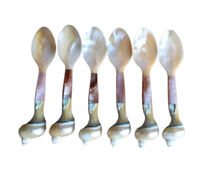 High Quality Best Selling Set Mother Pearl Seashell Heart Shape Animal Theme Eco Friendly Dinnerware Vintage <b>Dessert</b> Spoon Binh - Product Image 5