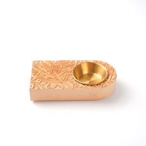 Caja de incienso de madera con plato dorado y cajón Difusor de fragancia de aromaterapia único para decoración del hogar a la venta - Product Image 4
