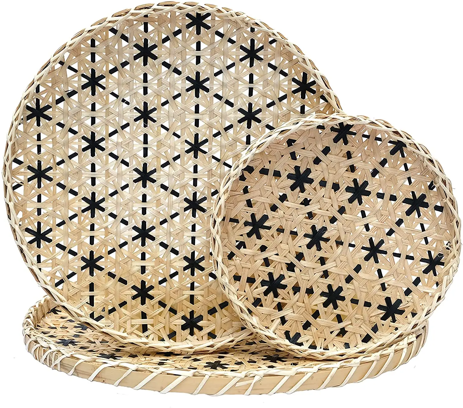 OEM Wholesale Home Decoration Custom Size & Color Circle Oval Shape ENeoHome Crafts High Quality Bamboo Basket Wall Decor