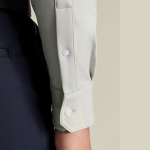 Camiseta de Manga Larga para Hombre, Personalizada al por Mayor, de Felpa, Corte Clásico, 100% Algodón, Transpirable, Color Gris Plateado, MOQ 10 Piezas - Product Image 5