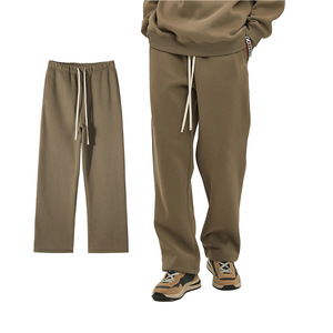 กางเกงวอร์มผ้าฝ้ายผ้าโพลีเอสเตอร์สำหรับผู้ชายกางเกงจ็อกเกอร์เอวกลางยางยืดลำลองมีโลโก้ตามสั่ง - Product Image 4