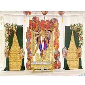 Tradicional Rajasthani Mehndi Night Stage Decor Designer Mehndi DJ Night Stage Decoration Elegante Mehndi & Sangeet Night Stage - Product Image 1