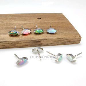 Cấy ghép lớp <span class=keywords><strong>titanium</strong></span> ear piercing SET OPAL đẩy Pin labret Lip Studs vàng mạ Claw thiết lập công nghệ các loại cho đám cưới - Product Image 4