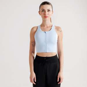 Serenity Sky <b>Blue</b> Sports <b>Bras</b> with Zipper Comfortable and Stylish Fitness Essential - Product Image 2