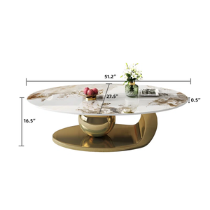 Lineage Epoxy Oval Countertop Mesa de centro con base de acero inoxidable - Product Image 4