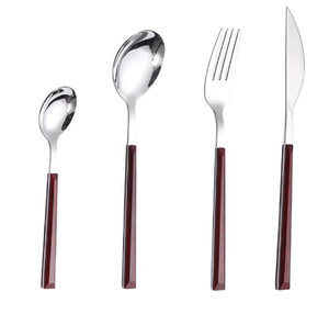 Outil de service de style contemporain Vaisselle Accessoires de table Cuillère Couverts Cuillère Fourchette Couteau Manche en bois Vaisselle - Product Image 1