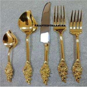 Newly Designed <b>Golden</b> <b>Cutlery</b> PVD Gold Polished Flatware <b>Set</b> of 4 Pcs For Home Hotel Restaurant Tableware Wedding Decor <b>Cutlery</b> - Product Image 6