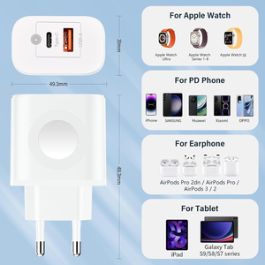 Cargador de 23W para Apple Watch, Enchufe de Carga Rápida Portátil con Dos Puertos, Adaptador de Corriente USB C para iPhone, Samsung, AirPods y <span class=keywords><strong>Android</strong></span> - Product Image 6