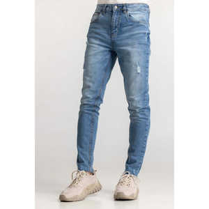 กางเกงยีนส์ทรงบูทคัทสีน้ำเงินสไตล์วินเทจ Y2K ดีไซน์ปะติดปะต่อแบบกลางลำตัว ผ้าเดนิมถักหลวมๆ สีเข้ม ปะติดปะต่อสีสันสดใส สไตล์ฮิปฮอป สำหรับฤดูหนาว - Product Image 2