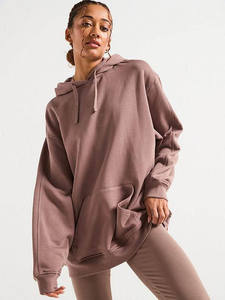 Sweat à capuche pour femme brun éponge français essentiel de qualité supérieure anti-rides et respirant sweats à capuche vierges pour femme dernier logo personnalisé - Product Image 5