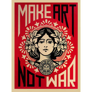Impresión de arte moderno de Shepard Fairey: ¡Haz arte, no guerra! para decoración de paredes - Product Image 1