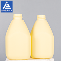 Bouteille en plastique personnalisée de 300 ml, HDPE carrée, couleur jaune, bouteille de désinfectant pour les mains pour enfants, récipient pour shampoing avec pompe à lotion