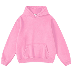 High Quality 100% Cotton French Terry Pullover Custom Logo Zip Hoodie Digital 400 Gsm Heavyweight Oversized Acid <b>Wash</b> for <b>Men</b> - Product Image 4