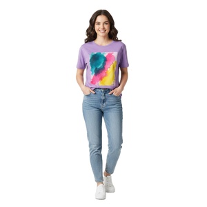 Camisetas de Mujer para Uso Diario, Tops Casuales de Tela Ligera, Manga Corta, Ajuste Cómodo, Diseño Holgado de Algodón - Product Image 6