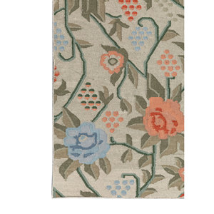 Alfombra de Lana Tejida Plana Azul Aprezo, Alfombra Rectangular Floral para Decoración de Sala de Estar, Modelo ADWL-13299 - Product Image 3
