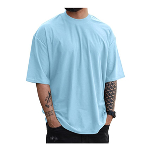 เสื้อยืดโอเวอร์ไซส์ทรงบ็อกซี่ผ้าคอตตอน 100% หนานุ่มรุ่นใหม่ล่าสุดสำหรับผู้ชายไซส์พลัส - Product Image 3