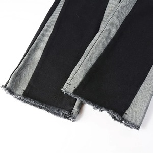 กางเกงยีนส์ขายาวสำหรับผู้ชายทรงบูทตัดขอบสีดำแบบผ่าข้าง - Product Image 4