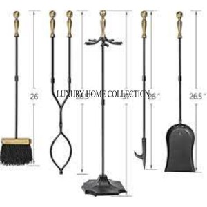 Premium iron <b>fire</b> pit <b>tools</b> with heavy-gauge steel construction and strong anti-rust finished for long-lasting durability - Product Image 1