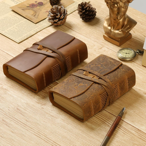 Cổ điển nâu da Tạp Chí 400 Unlined Kraft trang 7x5 inch khắc hàng ngày viết máy tính xách tay cho phụ nữ và nam giới - Product Image 6