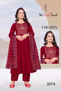 Premium qualité femmes romain soie Kurti pantalon Dupatta ensemble travail manuel complexe imprimer Style traditionnel nouveau Design direct indien - Product Image 5