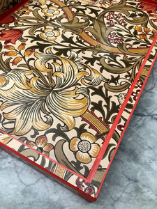 Meenakaari mejor diseño bandeja de madera dorada forma rectangular para la decoración del hogar y la cocina para boda desayuno almuerzo Cena - Product Image 3