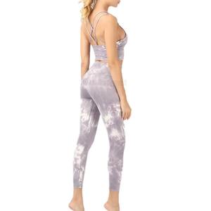 Conjunto de Yoga de talla grande sólido sin costuras reversible ecológico para mujer ropa de entrenamiento de gimnasio con mallas - Product Image 6