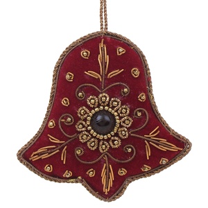 Handmade Customized T-Shaped Satin Velvet Beaded <b>Peacock</b> Ornament Unique Christmas Decor with Embroidery - Product Image 3