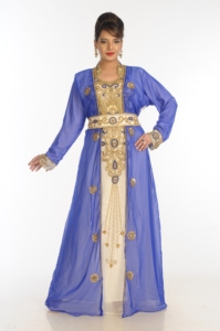 Multicolor Georgette Embroidered Zari Work Islamic <b>Kaftans</b> - Product Image 4