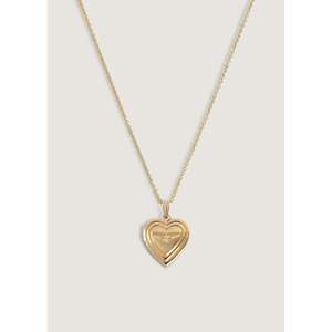 Maison <b>Heart</b> <b>Locket</b> Diamond Necklace with Ribbed Design - Product Image 3