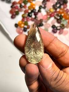 Améthyste verte de pierre précieuse taillée en poire à facettes de prasiolite naturelle pour la fabrication de bijoux - Product Image 2