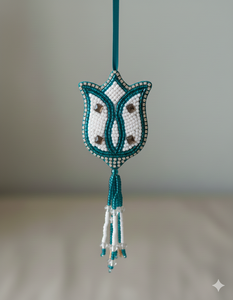 Handmade Eco-Friendly Beaded Embroidery Circle Crown Keychain Royal Charm for Bags Elegant Charm Keyring-Perfect <b>Gift</b> for Queens - Product Image 1