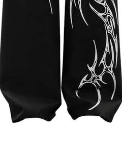 Pantalons de survêtement baggy à motif tribal noir personnalisés pour hommes et femmes, streetwear surdimensionné, coupe ample, pantalon de jogging en molleton, style gothique - Product Image 4