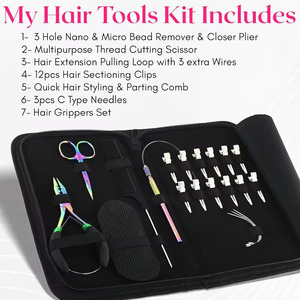 Juego de herramientas para extensiones de pelo al por mayor, alicates y tijeras para quitar extensiones de pelo, Kits disponibles - Product Image 4