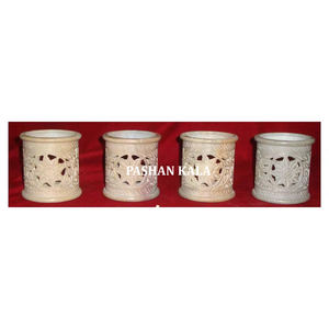 Wholesaler and Manufacturer Natural Soapstone Carving <b>Aroma</b> Oil <b>Lamp</b> Round Shape for Corporate Gift and Home Decorative Purpose - Product Image 1