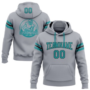 Vente en gros Livraison directe Sweat-shirt à capuche avec cousu sur mesure pour football gris sarcelle et noir - Product Image 1