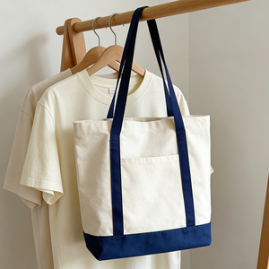 Sac fourre-tout en <span class=keywords><strong>toile</strong></span> beige spacieux et tendance, personnalisable, écologique, pour femmes, idéal pour le shopping et les sorties décontractées - Product Image 3