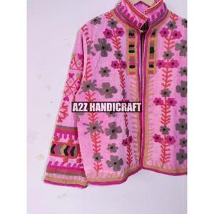 Chaqueta de Terciopelo y Algodón Hecha a Mano, Ropa de Invierno, Chaqueta de Tela de Terciopelo de Verano con Bordado Suzani, Abrigo Térmico para Mujer, Estilo Bata - Product Image 4